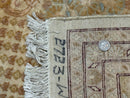 Pakistani Carpet 9x12, Finely Hand Knotted 270 KPSI, Cream, Allover Pattern