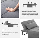 Light Grey Contemporary Convertible Sofa Bed Ottoman