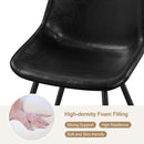 Mid Century Black Faux Leather Dining Chairs Set Of 2