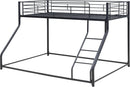 Heavy Duty Twin Over Queen Metal Bunk Bed In Black