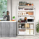 73'' Tall Kitchen Pantry Cabinet , 6 Level Flip Door with Pegboard Metal Pantry Storage Cabinet, Anti-Tip Design Hutch for Kitchen, Dining Room, Living Room (White)