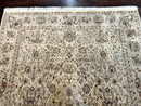 Pak Persian Rug 6x9, Vintage Handmade Wool Carpet, Floral, Beige