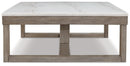 Loyaska - Rectangular Cocktail Table - Brown / Ivory
