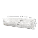 Slipcovered Long Sofa, 4 Seater Sofa with Removable Cover, Extra Deep Couch for Living Room, Corduroy Fabric Cloud Like Comfy Sofa Couch, Gray Corduroy Fabric