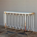 Lovecup Aged Metal and White Console L013