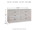 Paxberry - Six Drawer Dresser - Weatherworn - Whitewash