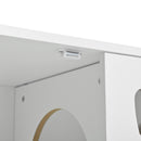 Furniture Style Cat Cabinet Cream White Cat Litter Box with Sisal Scratching Door MDF