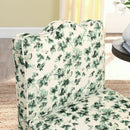 Elegant Flannel Single Dining Chair with Soft Seat Cushion and Backrest, Green, Wood Frame