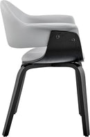 Adalyn Faux Leather Dining Room Accent Chair Gray Black Wood Base