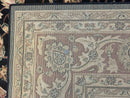 Vintage Oriental Rug 8x11, Floral Persian Design Carpet, Turkish Power Loomed Rug, Navy Blue Red Cream