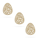 3 Eggs Unfinished Wooden Shapes Craft Cutouts DIY Unpainted 3D Plaques 4 Inches