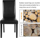 Dining Chair Set Of 4 PU Leather Upholstered Chairs With Solid Wood Legs Black