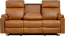 Power Three Seat Recliner Sofa With USB Ports Brown Finish