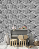 Black and White Wallpaper with Tigers