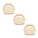 3 Easter Egg Baskets Unfinished Wooden Shapes Craft Cutouts DIY Unpainted 3D Plaques 4 Inches