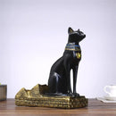 Egyptian cat black & gold wine bottle holder dining room decor