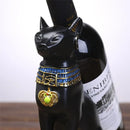 Egyptian cat black & gold wine bottle holder dining room decor
