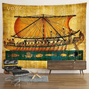 Egyptian mandala tapestry wall hanging blue & gold bedroom decor