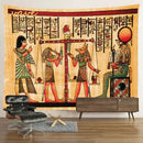 Egyptian mandala tapestry wall hanging blue & gold bedroom decor