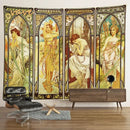 Egyptian mandala tapestry wall hanging blue & gold bedroom decor