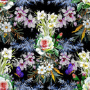 Contemporary Dark Floral Wallpaper Chic