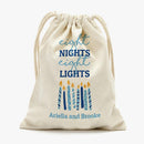 Eight Night Eight Lights Custom Drawstring Sack | Personalized Hanukkah Gifts Bag