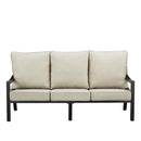 Black Aluminum Deep Seating Sofa with Cushions
