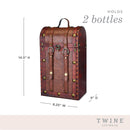 2 Bottle Antique Wooden Wine Box