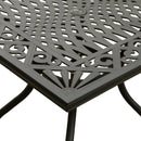 Ornate Outdoor Aluminum Black 37-in Square Patio Dining Table