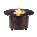 Black Aluminum Fire Table Set with Two Loveseats and Two Club Chairs
