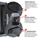 30" Battery Powered Push Sweeper with Triple Power Brooms Electric Drive and Dust Suppression Sprayer