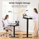 Electric Standing Desk With Drawers 48x24 Black Height Adjustable