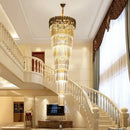 Elegant amber & clear crystal led pendant chandelier dining room