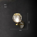 Elegant black and gold crystal stone wall sconce bedroom lamp