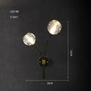 Elegant black and gold crystal stone wall sconce bedroom lamp