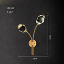 Elegant black and gold crystal stone wall sconce bedroom lamp