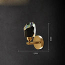 Elegant black and gold crystal stone wall sconce bedroom lamp