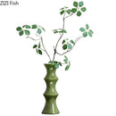 Elegant black bamboo shape ceramic vase living room table decor