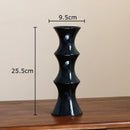 Elegant black bamboo shape ceramic vase living room table decor