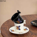 DecorBites™ Butterfly Ceramic Tea Cup & Saucer Set for Elegant Dining Table Décor