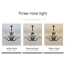 Elegant black crystal candle chandelier lighting dining room pendant