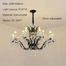 Elegant black crystal candle chandelier lighting dining room pendant