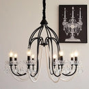 Elegant black crystal chandelier pearl pendant light for living room