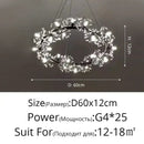 Elegant black dandelion flower chandelier led living room light