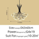 Elegant black dandelion flower chandelier led living room light