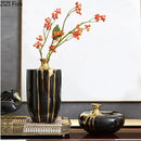 Elegant black & gold ceramic vase set living room luxury decor
