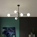 Elegant black gold glass ball chandelier living room light