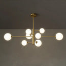 Elegant black gold glass ball chandelier living room light