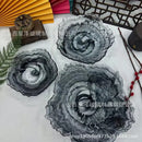 Elegant black & gray agate glass plate dining room snack dish