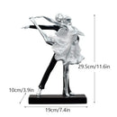 Elegant black & white ballet dance girl double statue living room decor